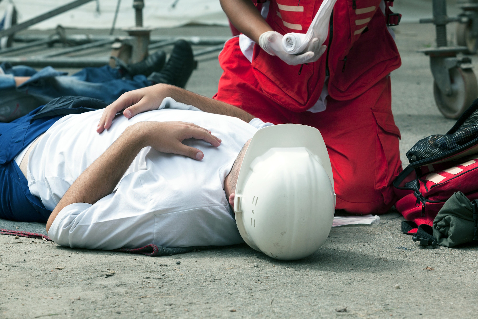 injured industrial worker background