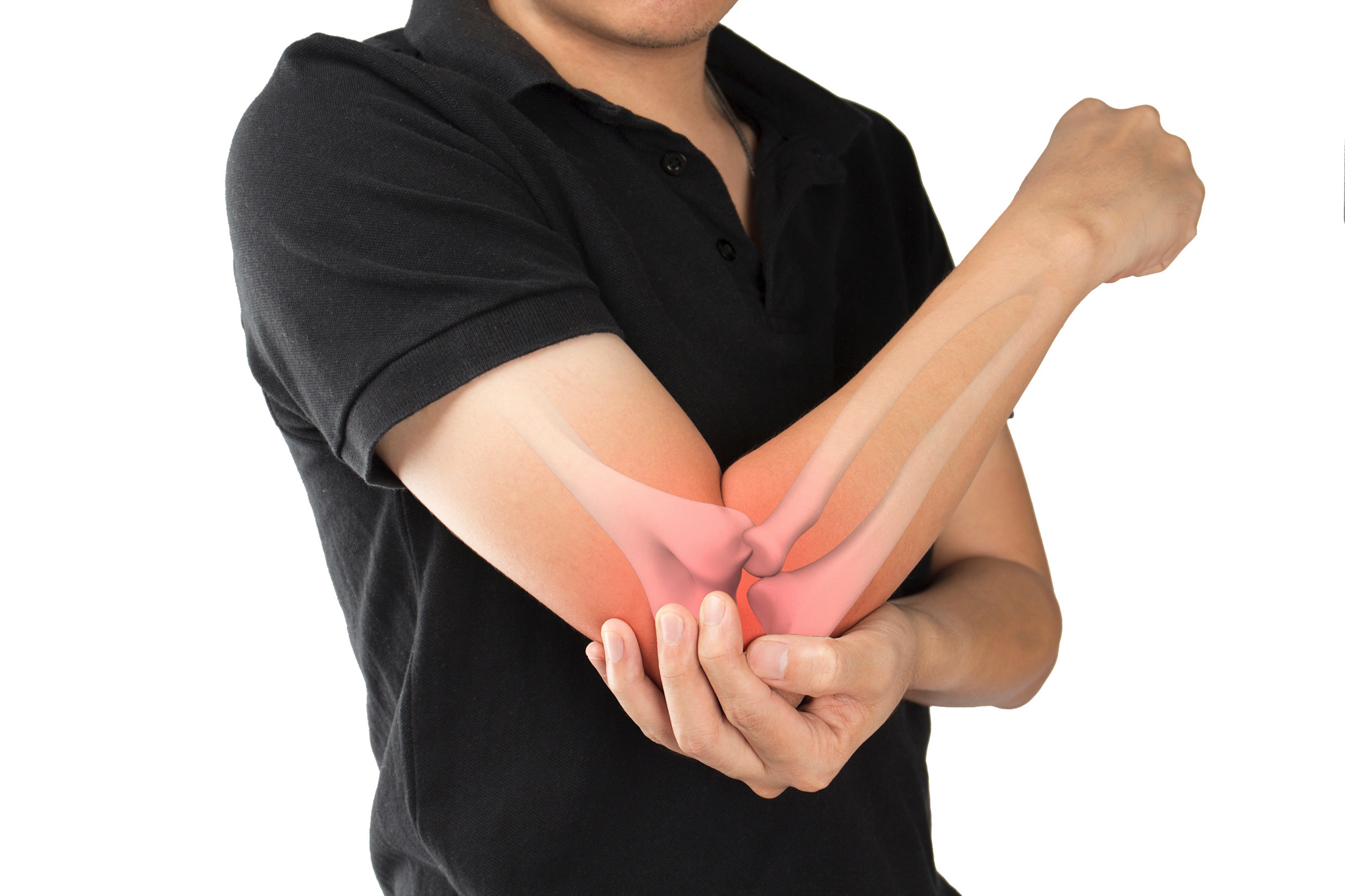 work-related golfer's elbow background