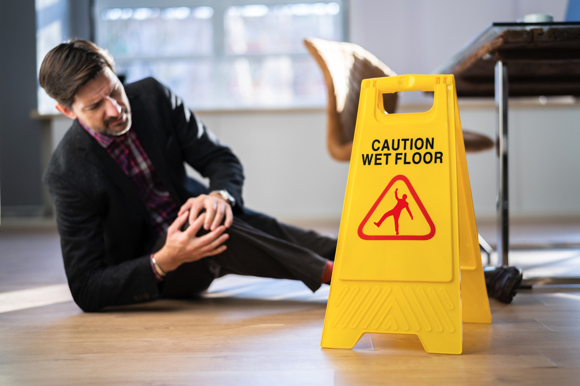 workplace slip and fall background